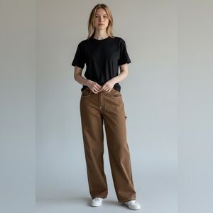 Halara contrast stitching straight leg pants xs NWOT